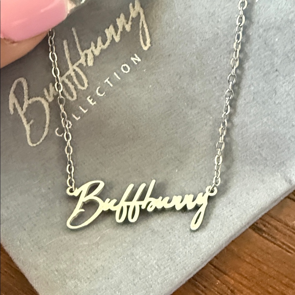 Buffbunny Silver Script Necklace - image 2